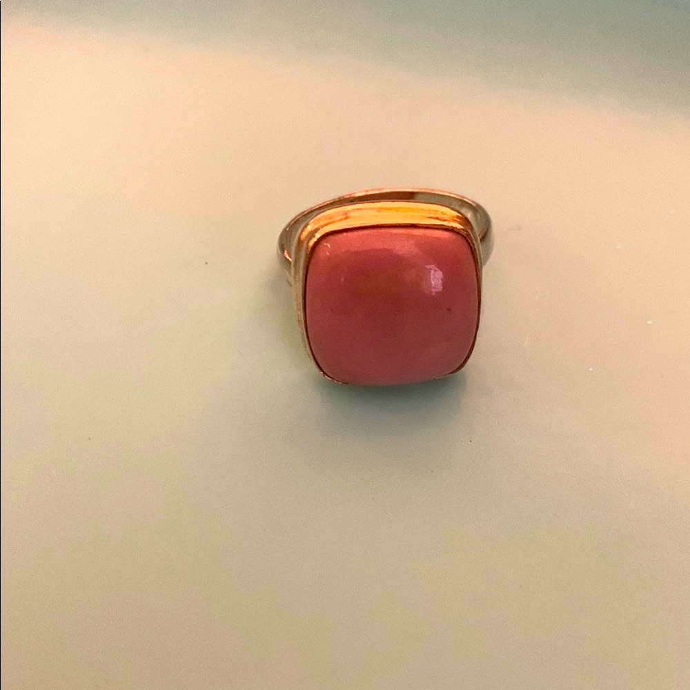 925. Sterling Silver Natural Pink Opal Ring-NWOT